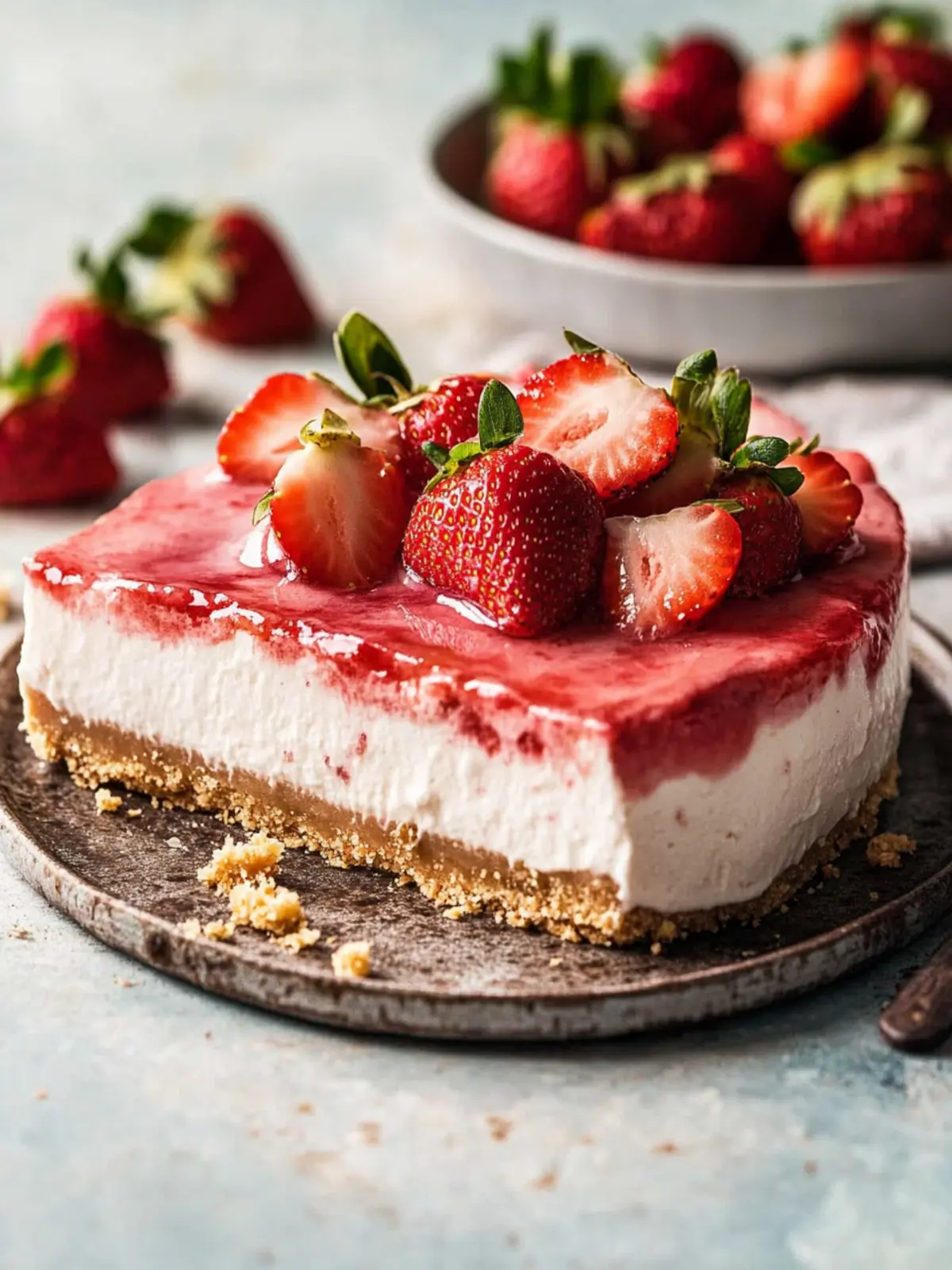 No-Bake Strawberry Cheesecake
