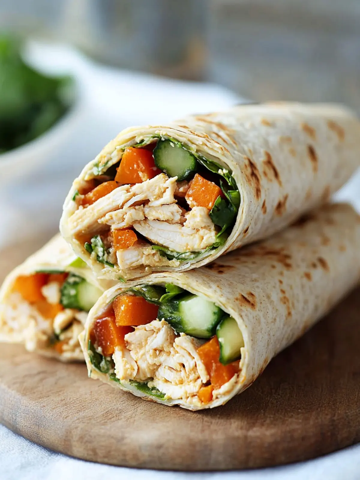 Quick and Healthy Chicken & Hummus Veggie Wraps