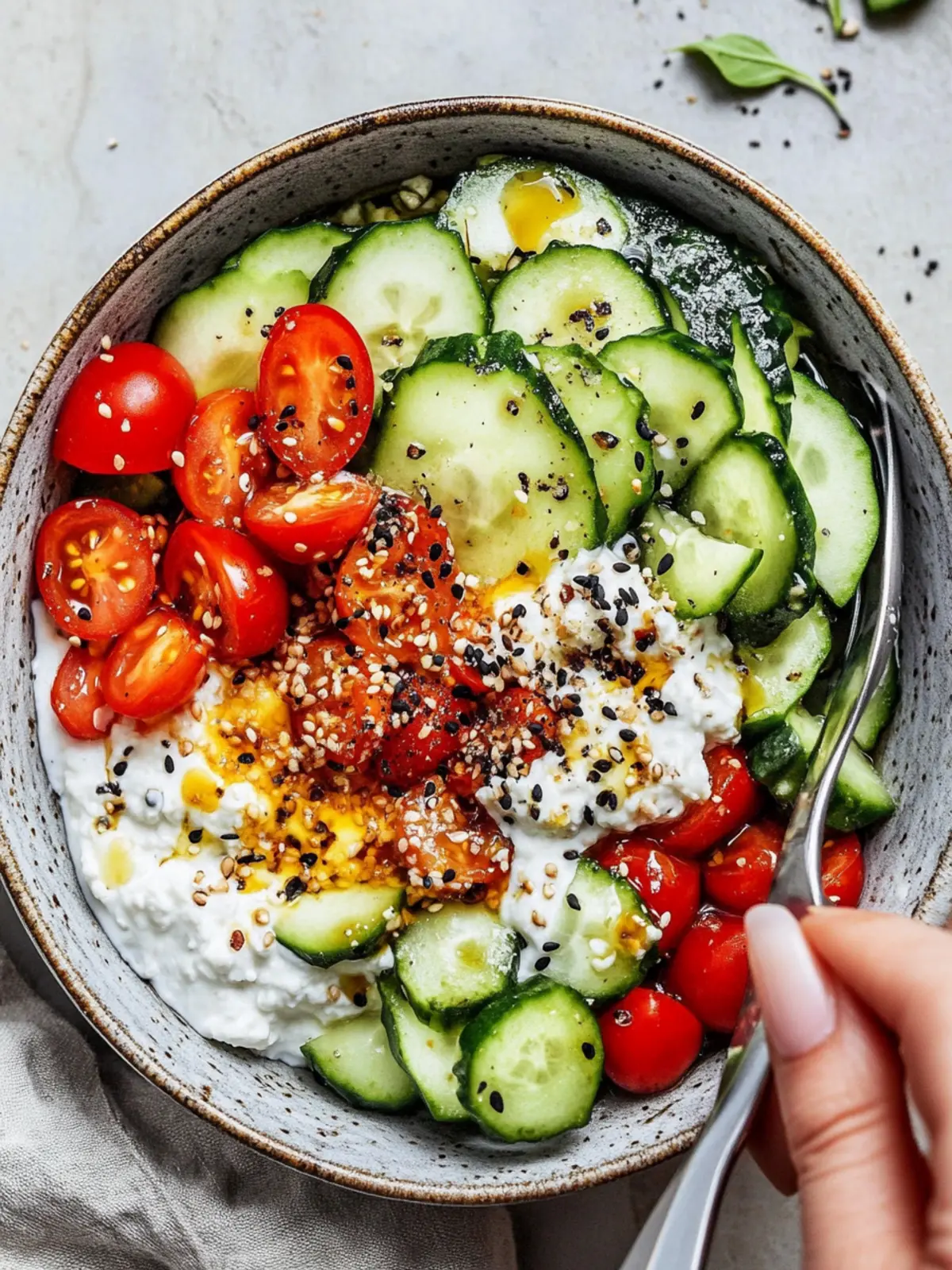 Veggie Savory Cottage Cheese Bowl