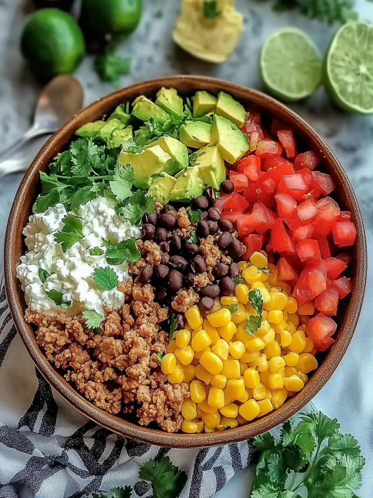 Irresistible Ground Turkey Cottage Cheese Taco Bowl