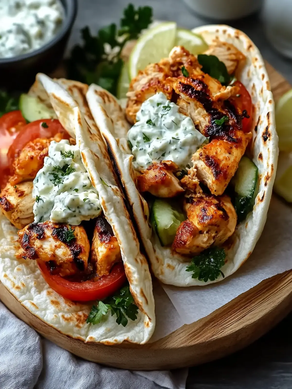 Chicken Gyros with Creamy Feta Tzatziki