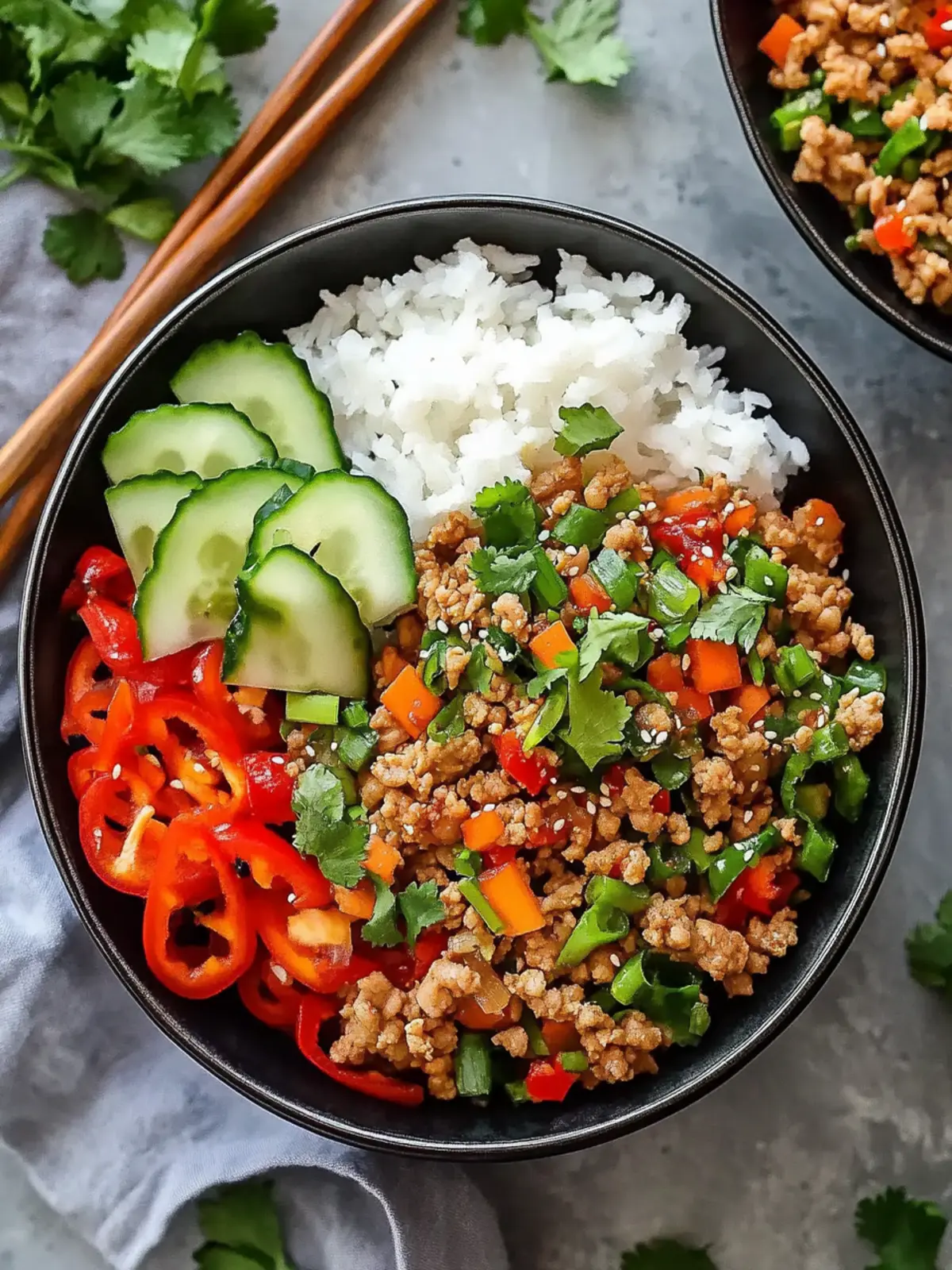 Asian Ground Turkey Bowls