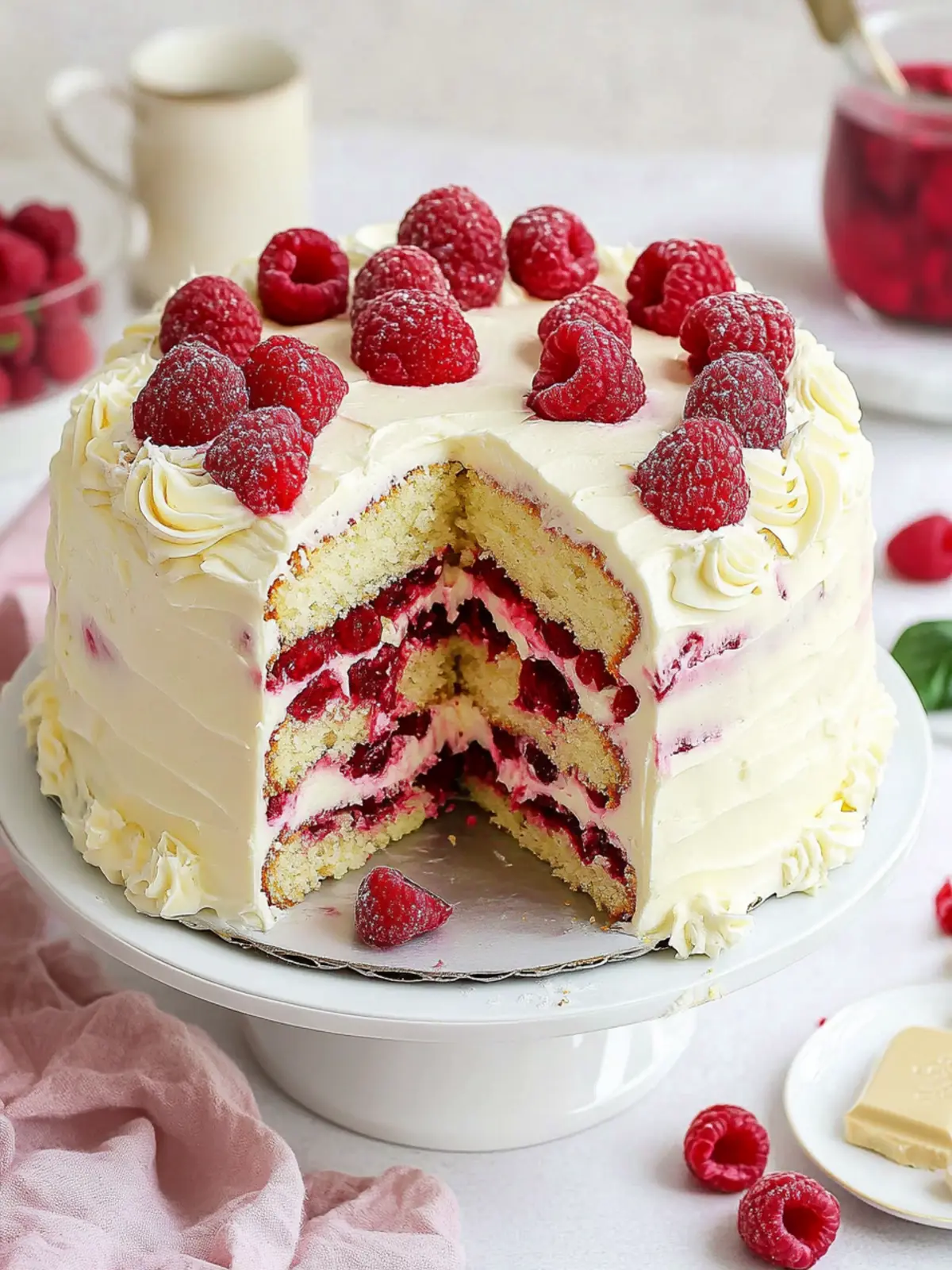 Raspberry White Chocolate Layer Cake