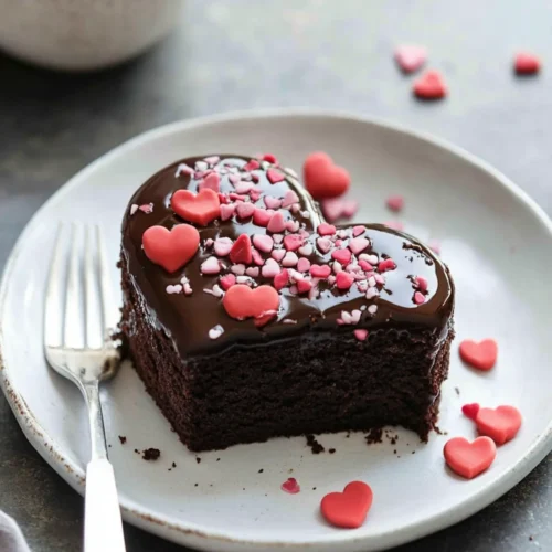 Heart-Shaped Chocolate Ganache Cake