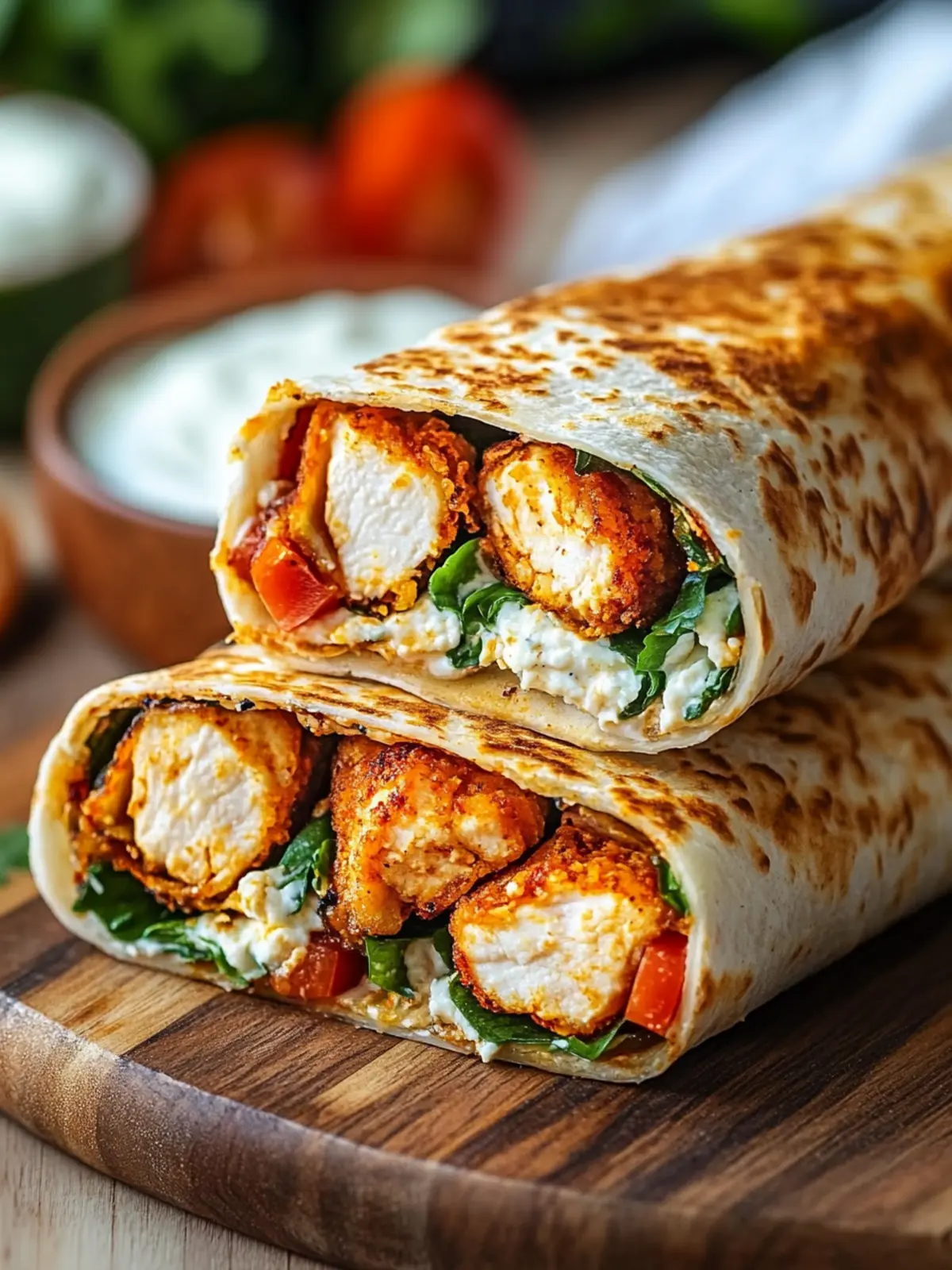 Crunchy Crispy Air Fryer Chicken & Mozzarella Wraps