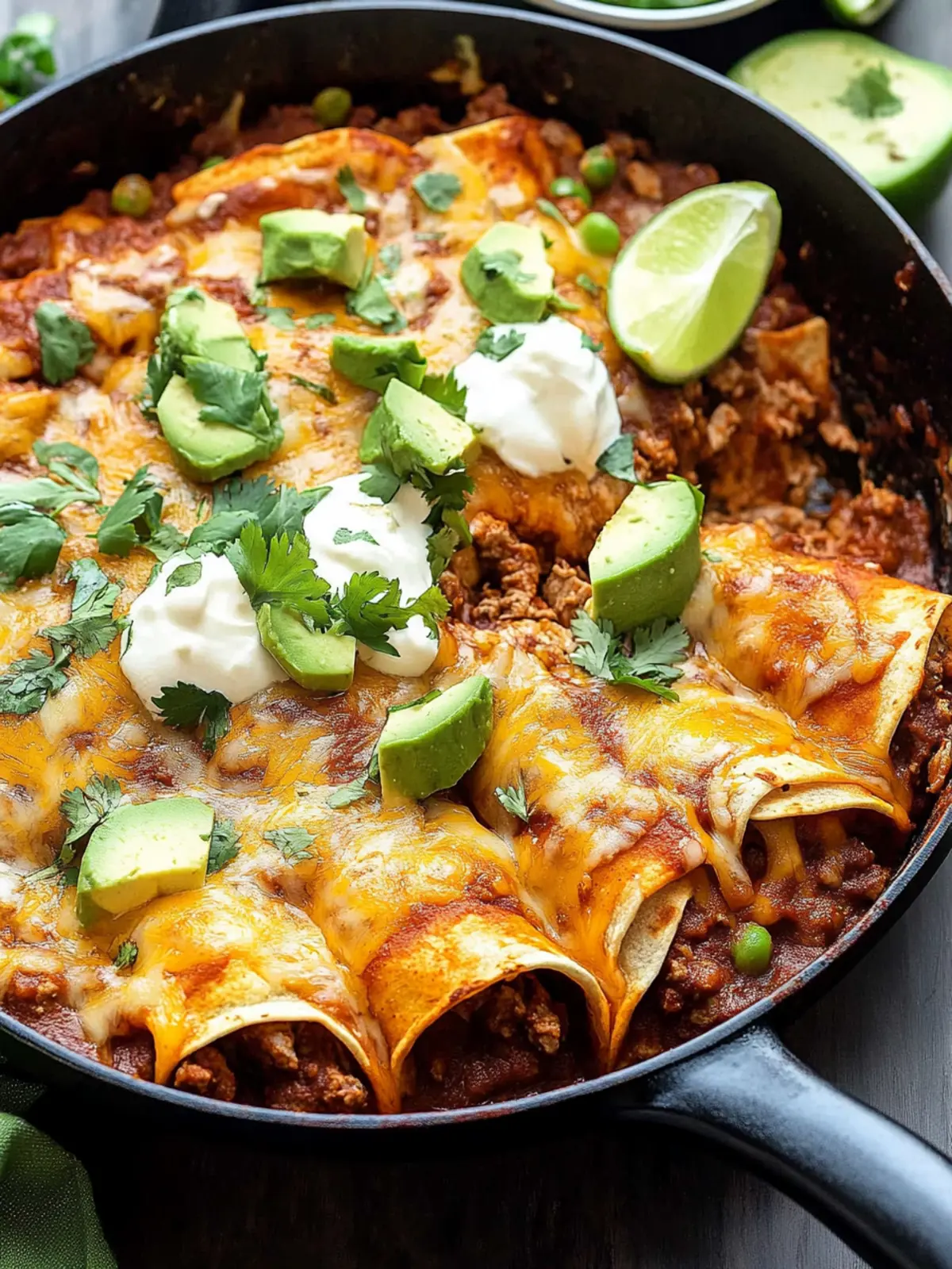 Beef Skillet Enchiladas