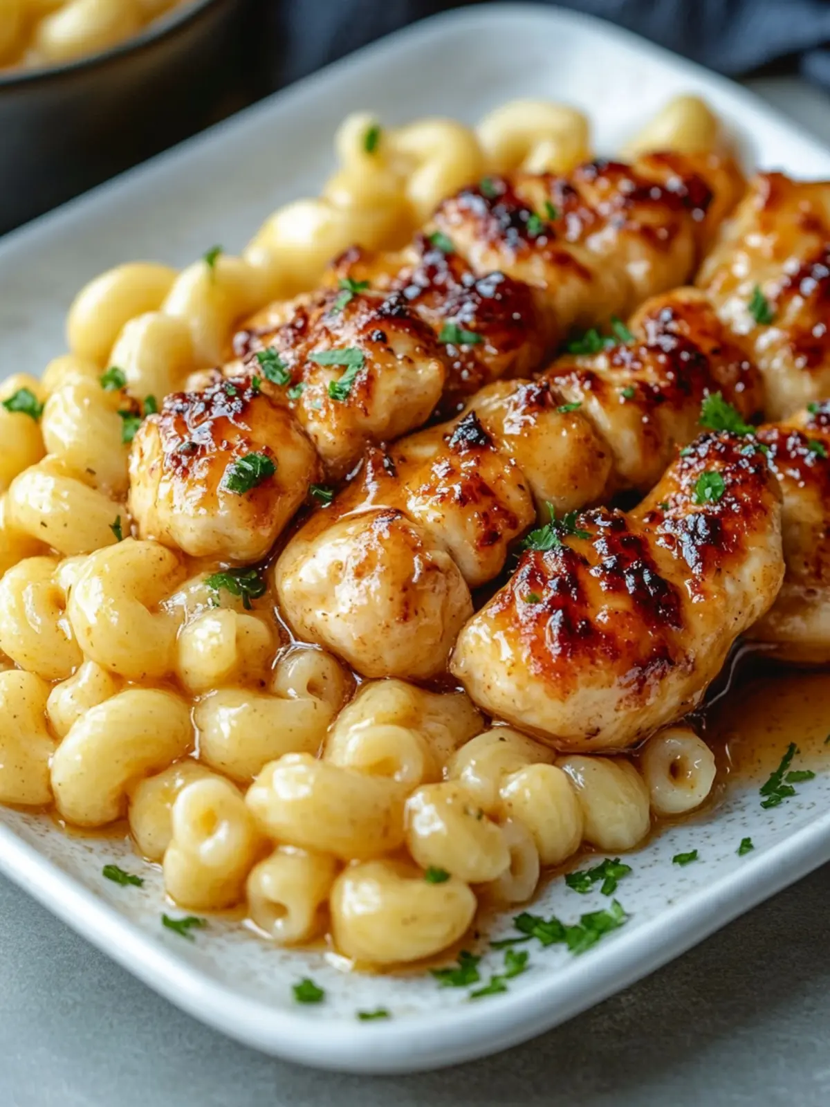 Protein-Packed Honey Garlic Chicken with Cheesy Mac