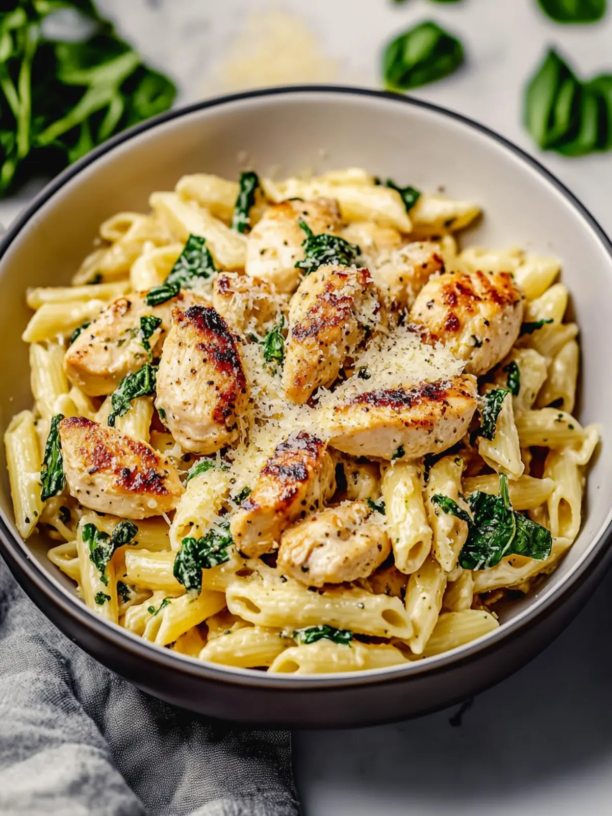 Healthy Garlic Parmesan Chicken Pasta