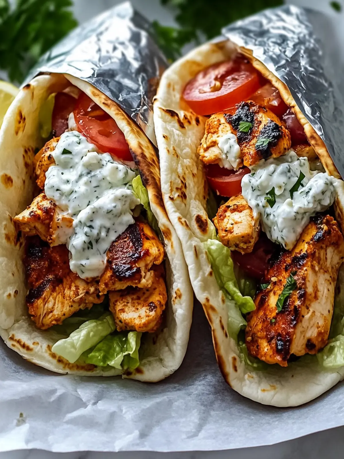Chicken Gyros with Creamy Feta Tzatziki