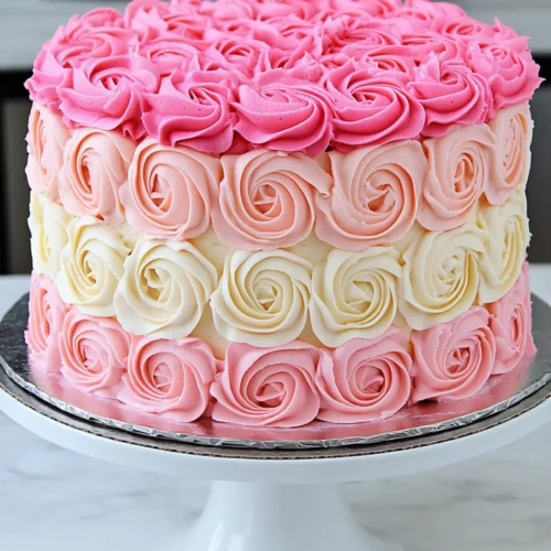 Ombre Pink Rose Cake