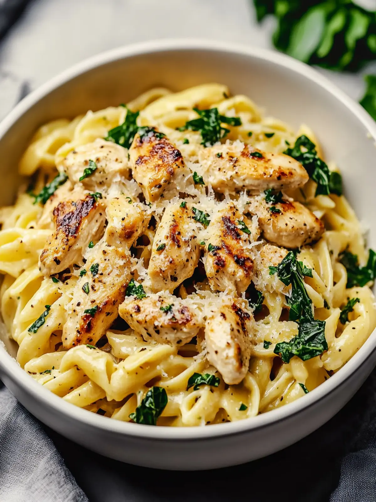 Healthy Garlic Parmesan Chicken Pasta
