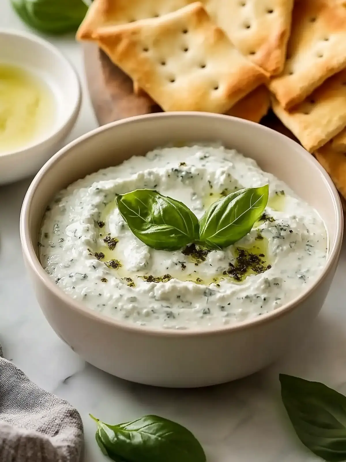 Basil Cottage Cheese Dip