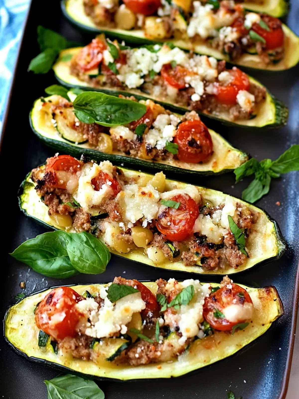 Mediterranean Stuffed Zucchini Boats