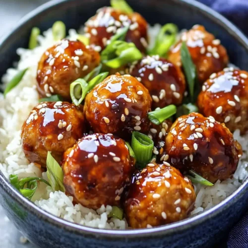 Teriyaki Chicken Meatballs and Rice Bowls