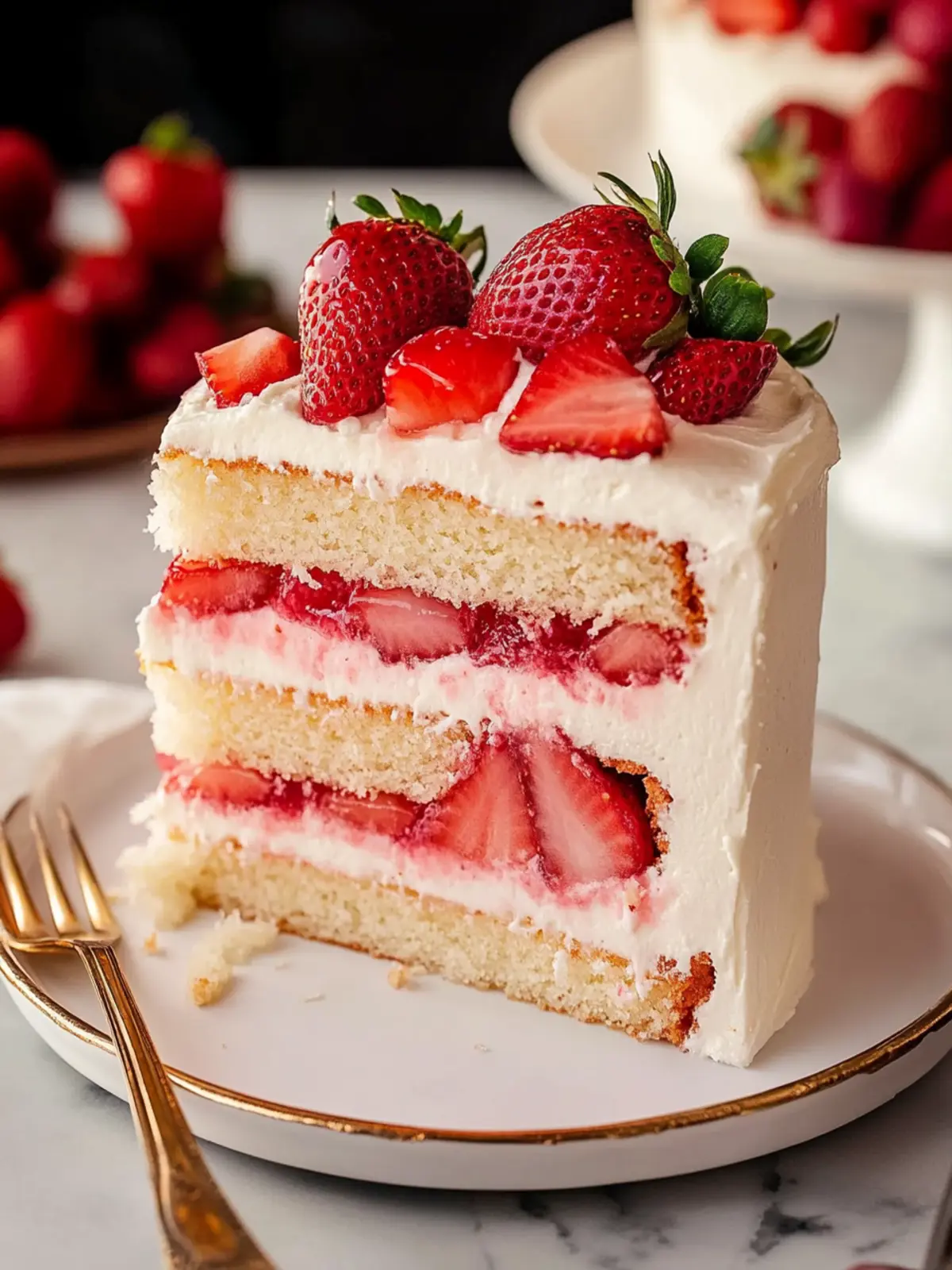 Strawberry Champagne Cake