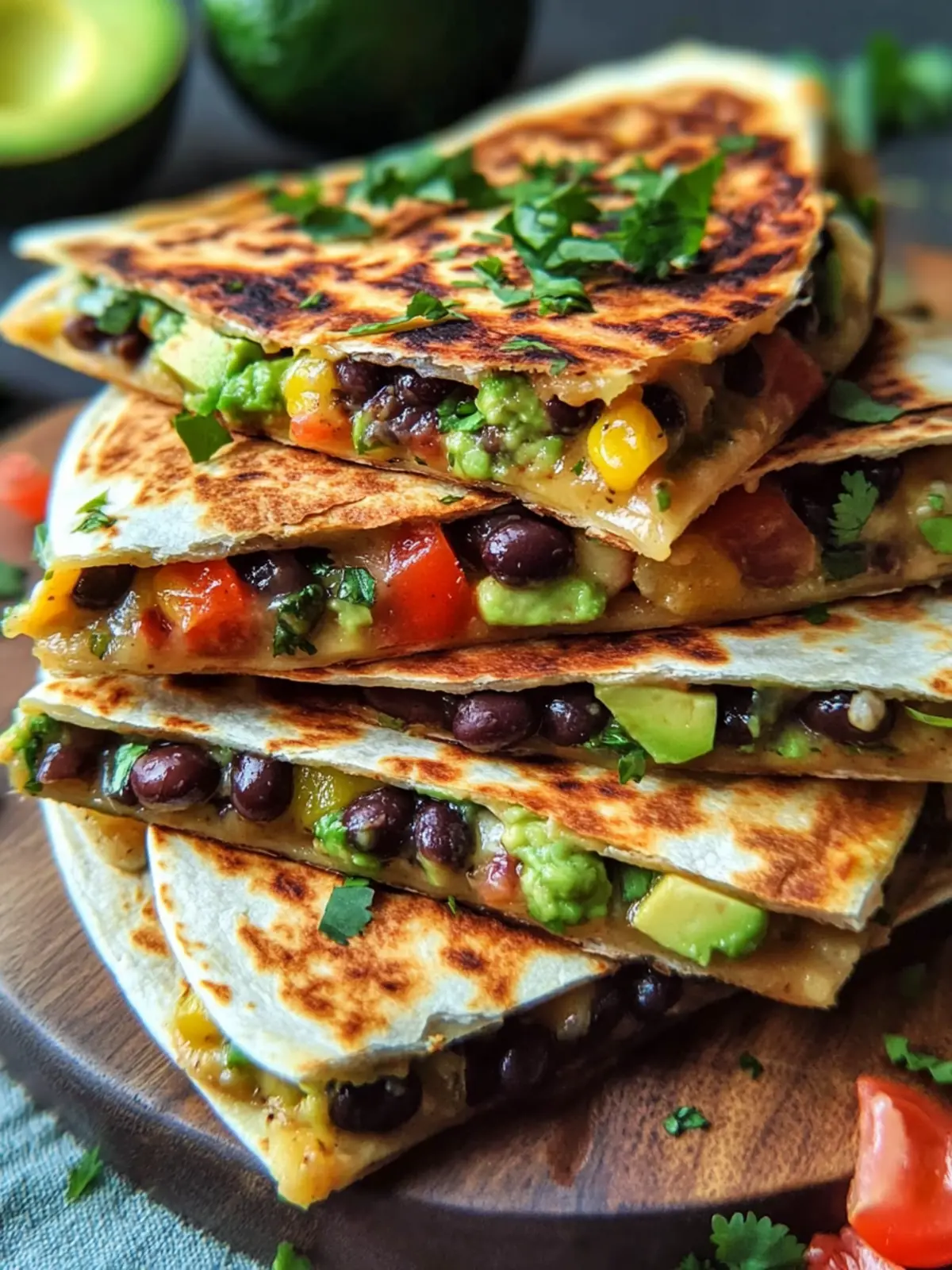 Vegan Quesadillas with Black Beans and Avocado