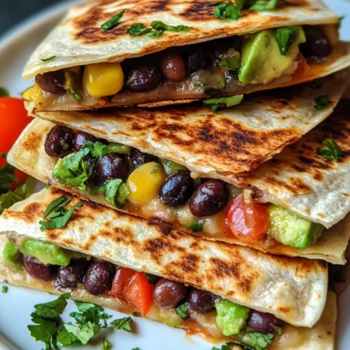 Vegan Quesadillas with Black Beans and Avocado