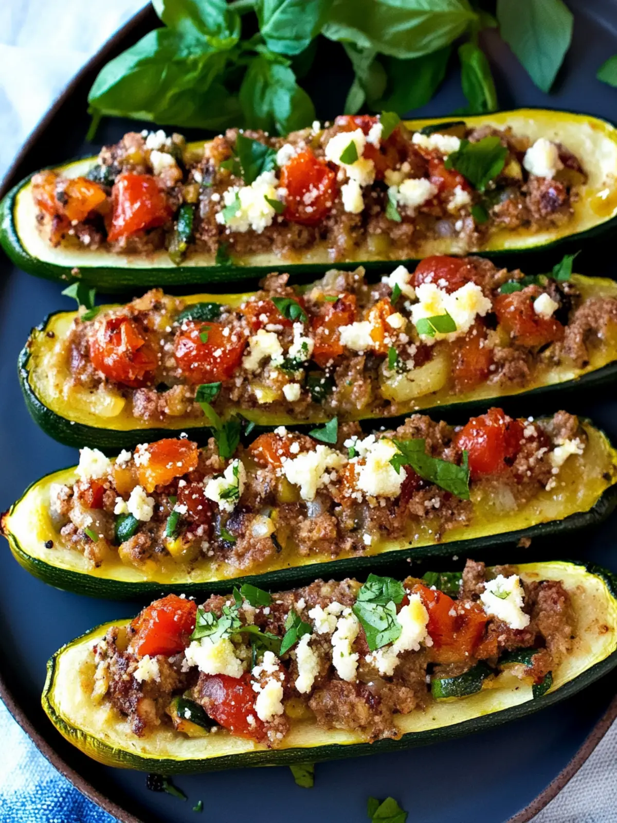 Mediterranean Stuffed Zucchini Boats