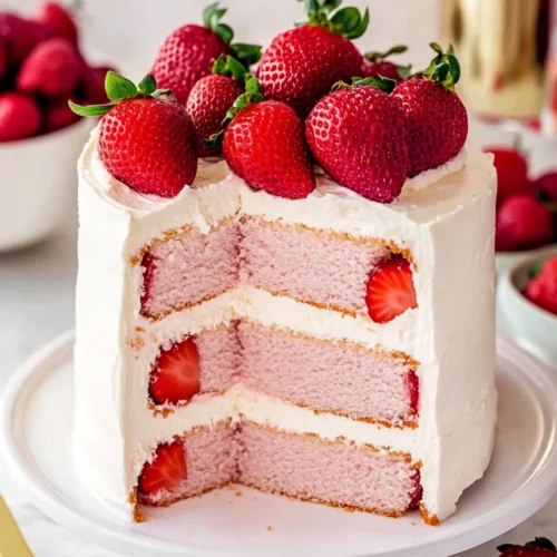 Strawberry Champagne Cake