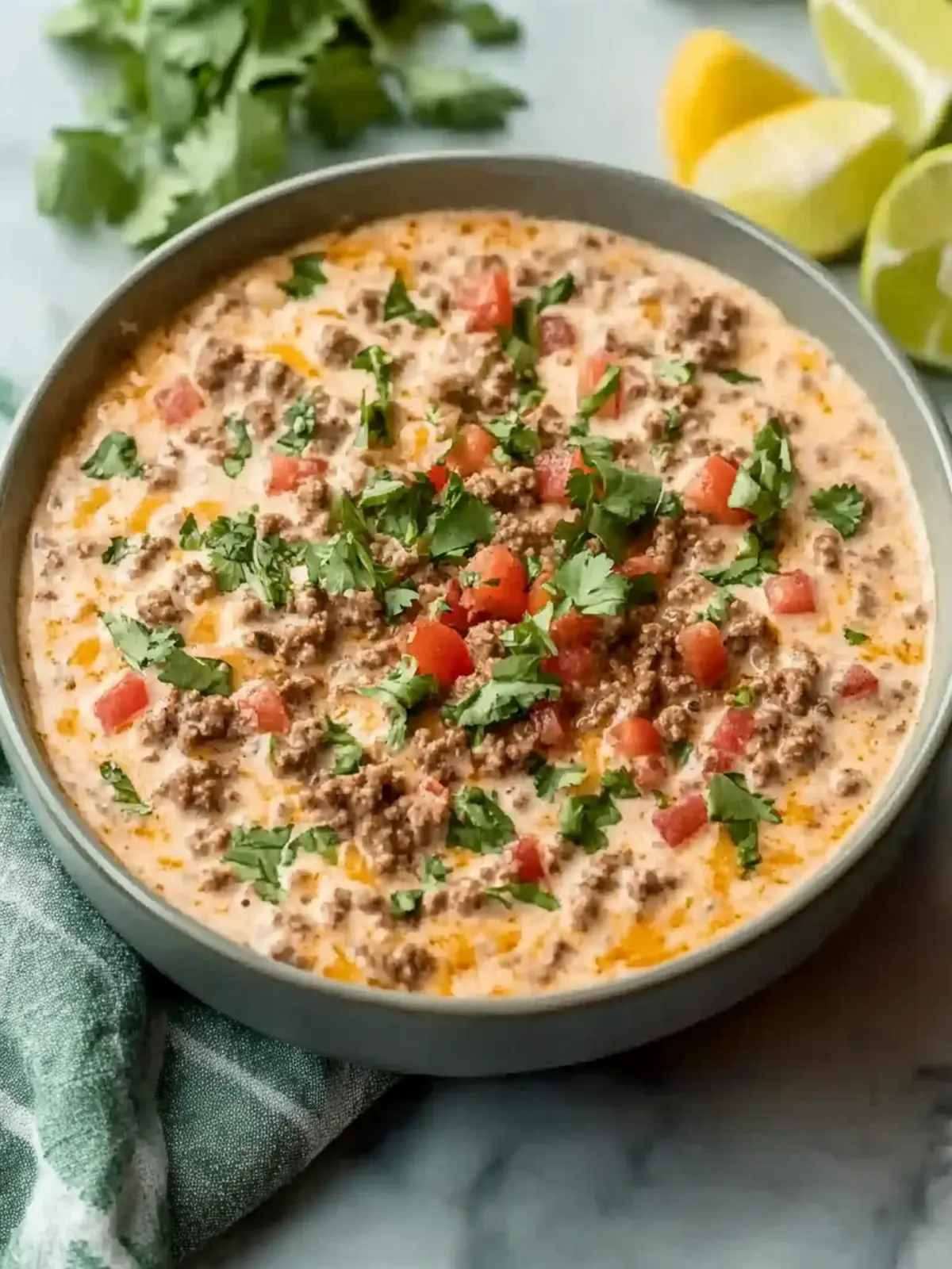 Simple Keto Rotel Dip with Ground Beef