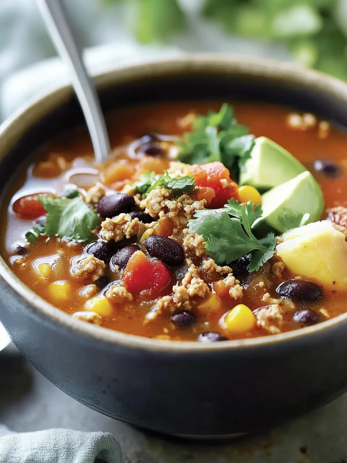 Ground Turkey and Black Bean Soup