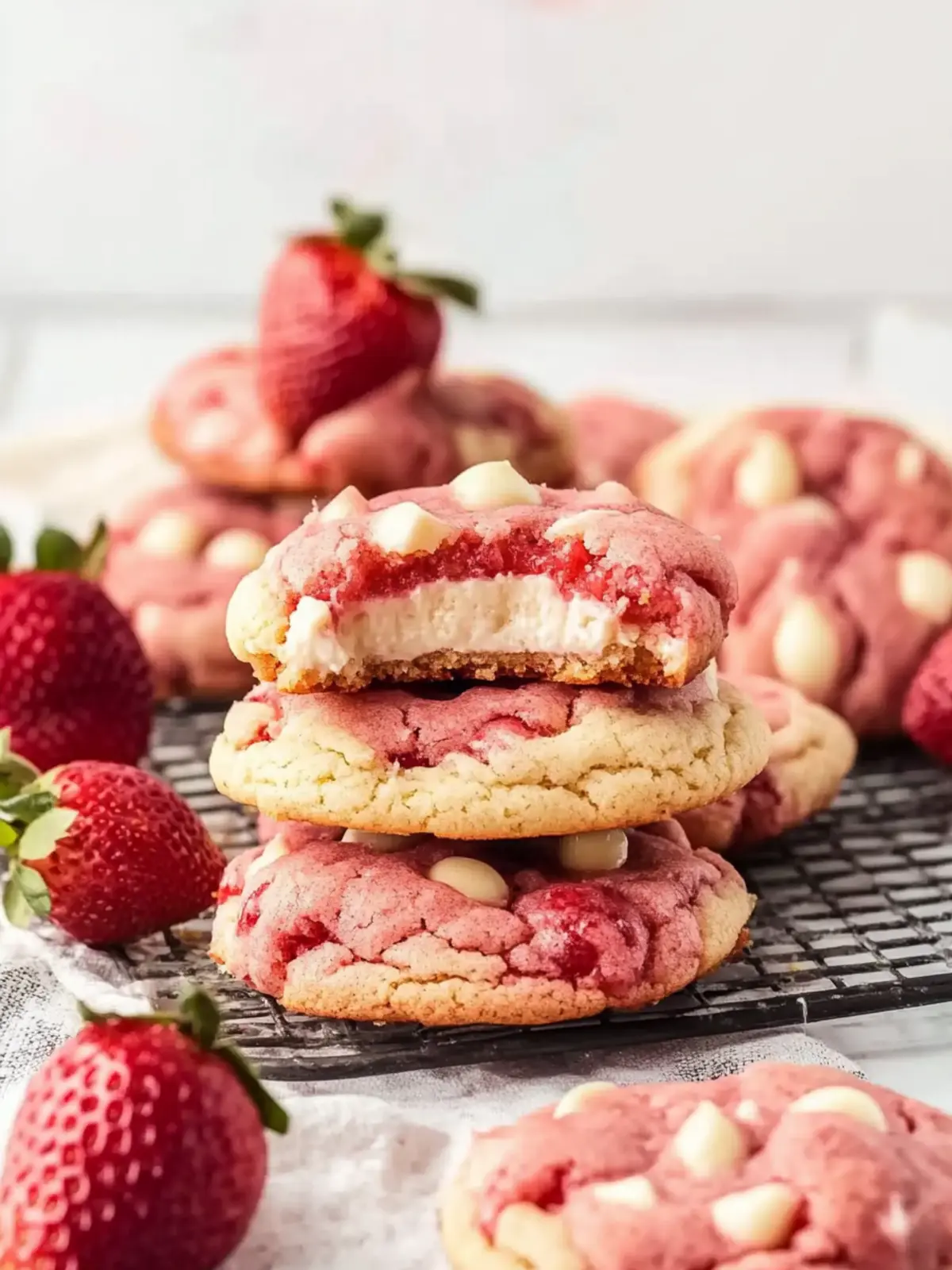 Creamy Strawberry Cheesecake Cookies