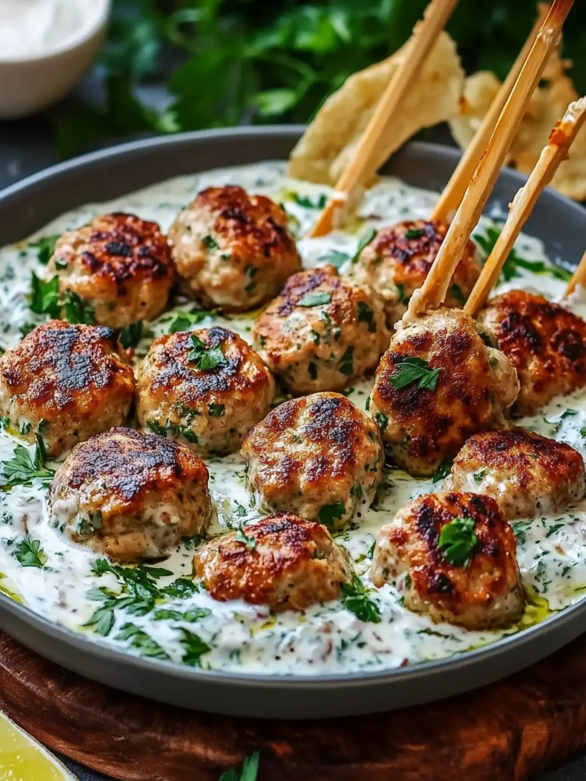 chicken kofta garlic yogurt sauce recipe