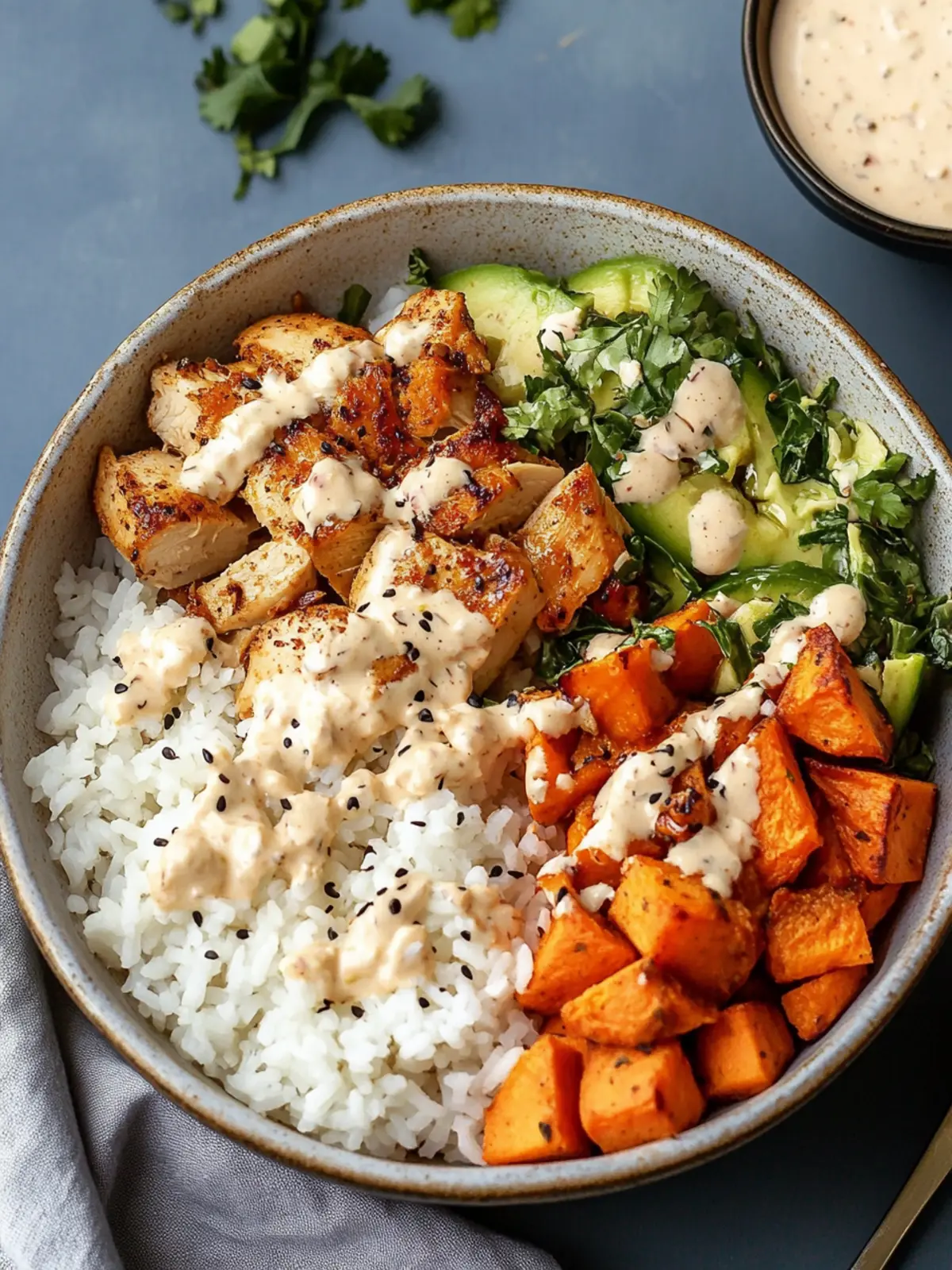 Healthy Chicken & Sweet Potato Rice Bowl