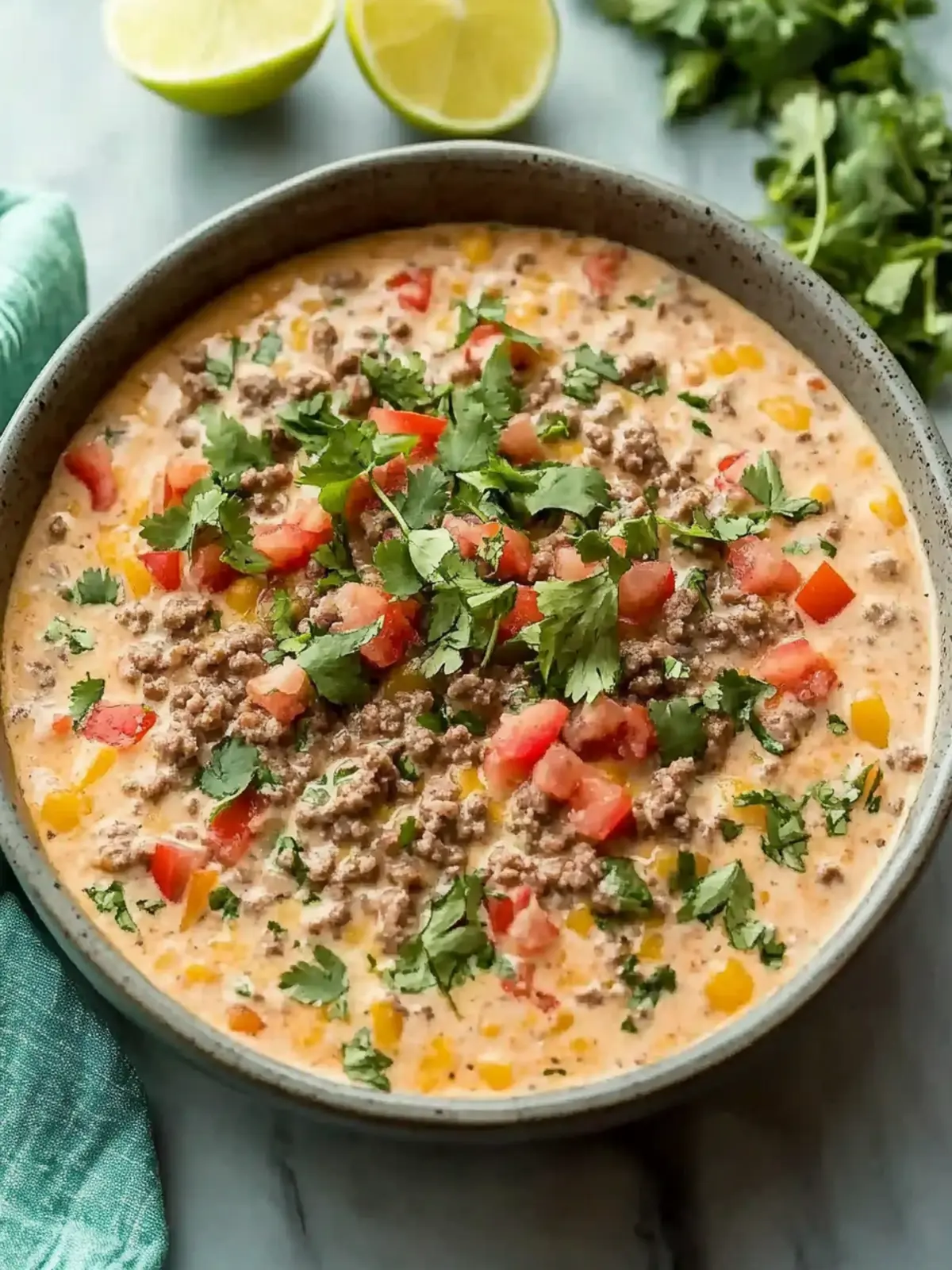 Simple Keto Rotel Dip with Ground Beef