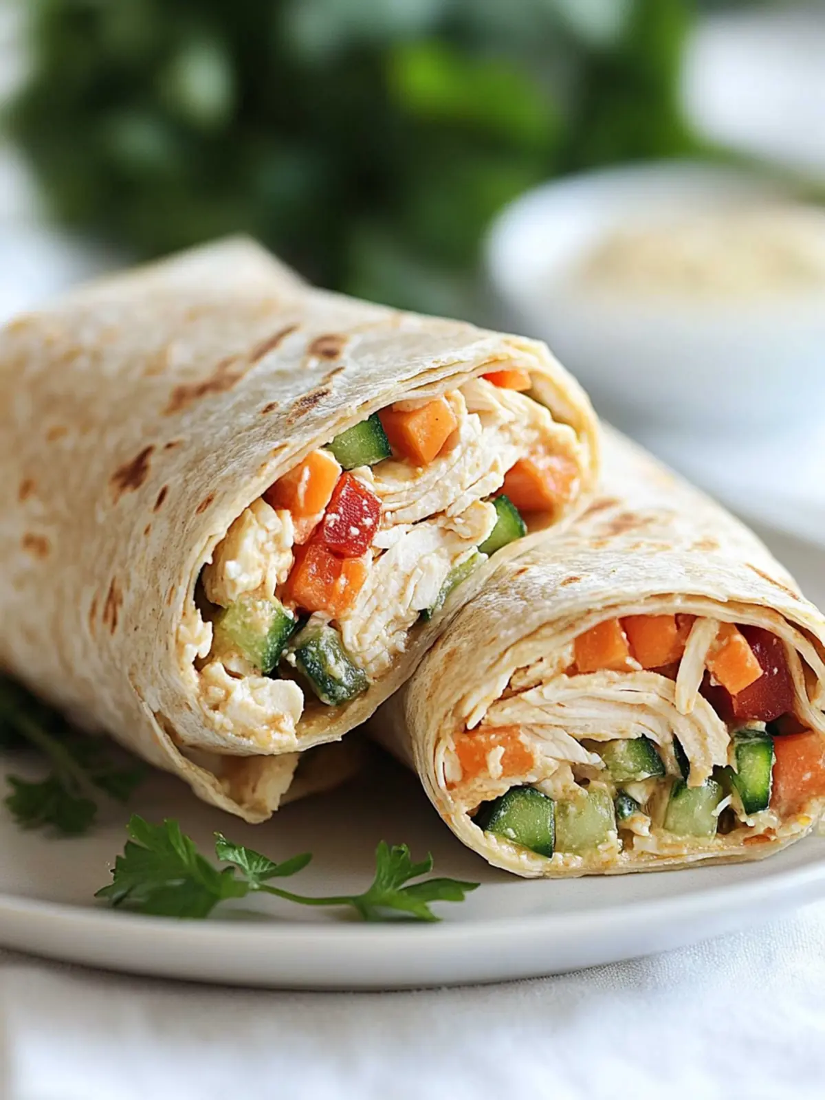 Quick and Healthy Chicken & Hummus Veggie Wraps