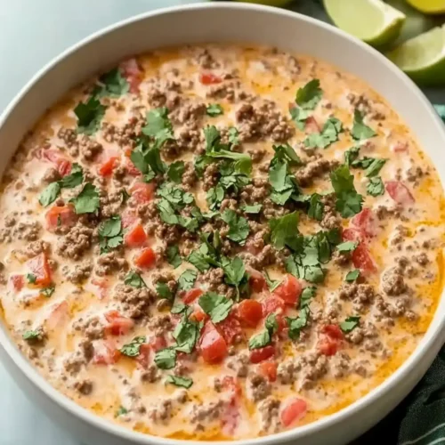 Simple Keto Rotel Dip with Ground Beef
