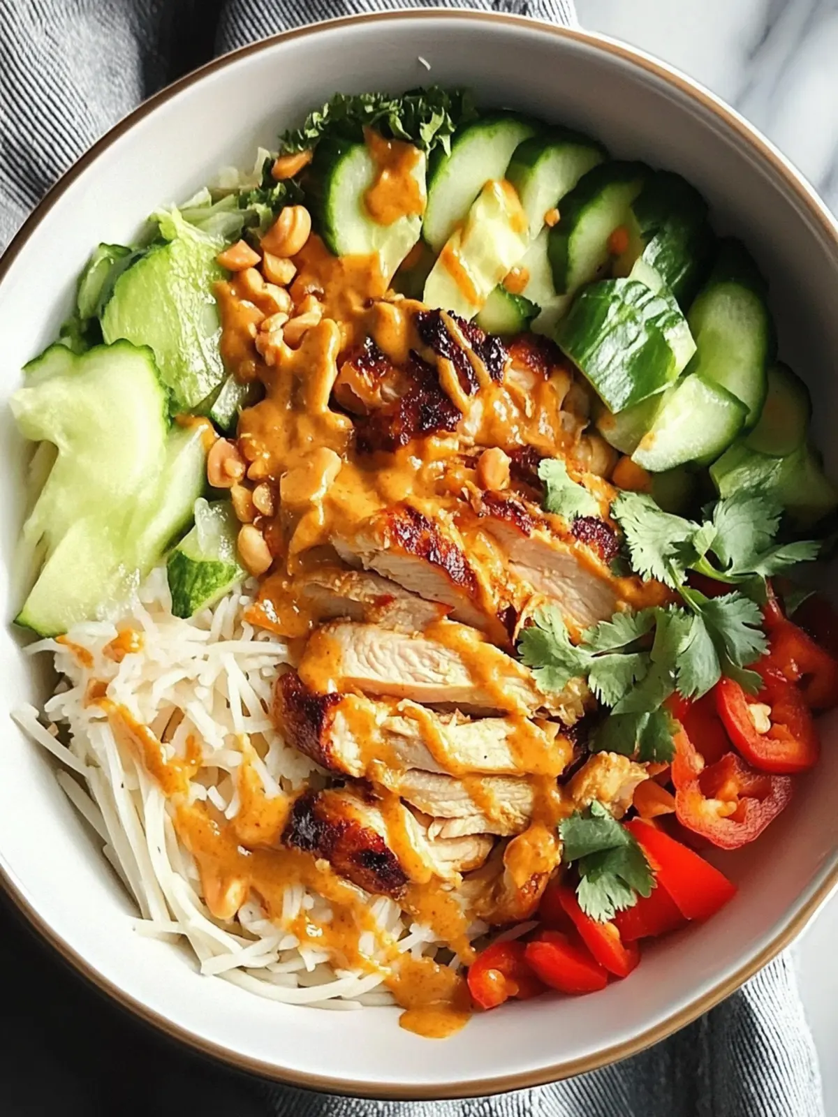 Thai Peanut Chicken Buddha Bowl