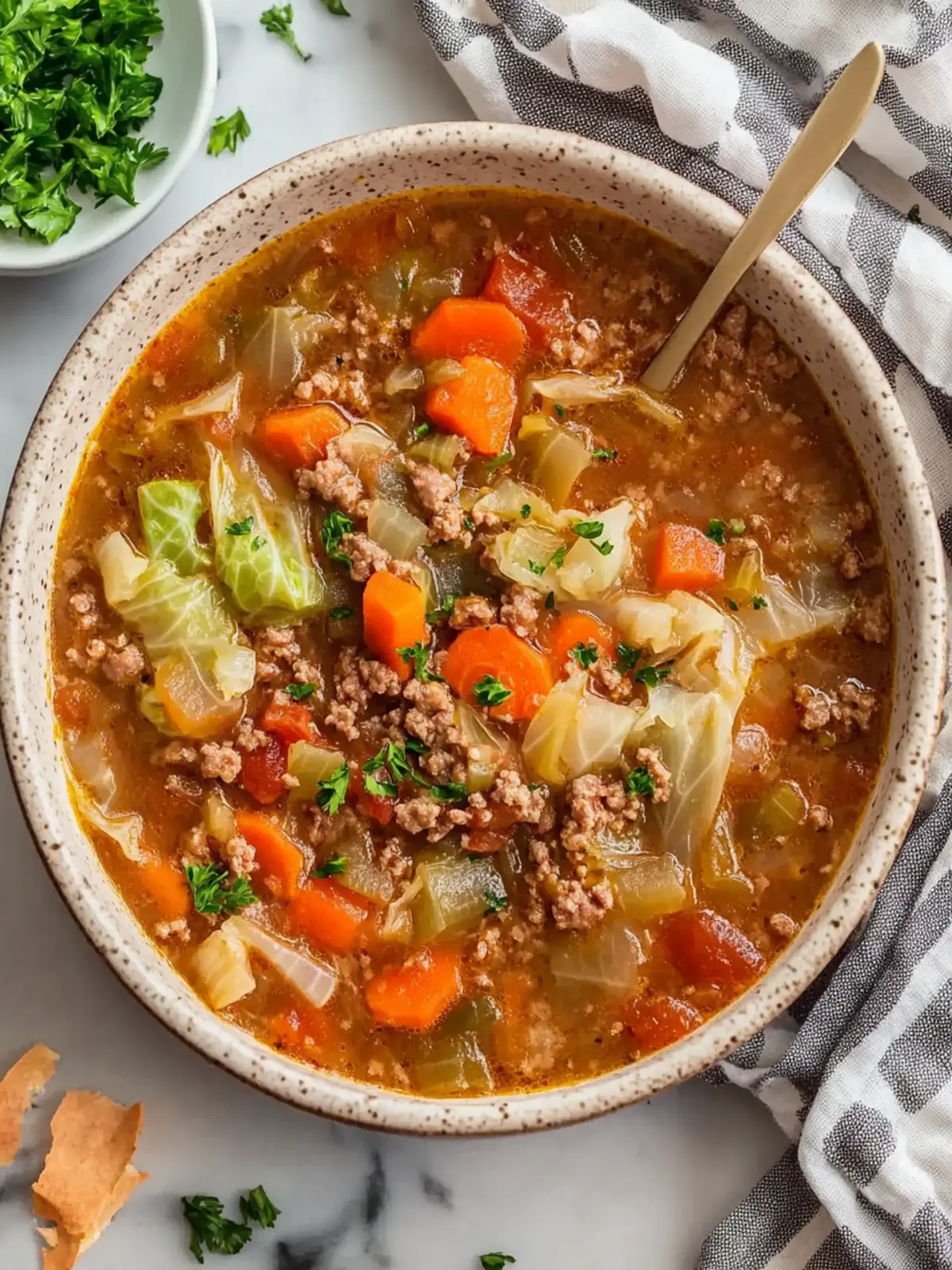 One-Pot Ground Beef and Cabbage Soup