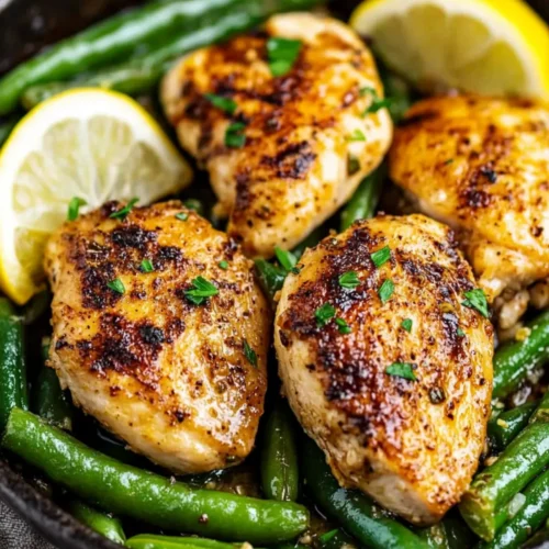 Lemon Garlic Chicken Skillet with Green Beans