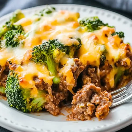 Loaded Broccoli & Beef Casserole recipe