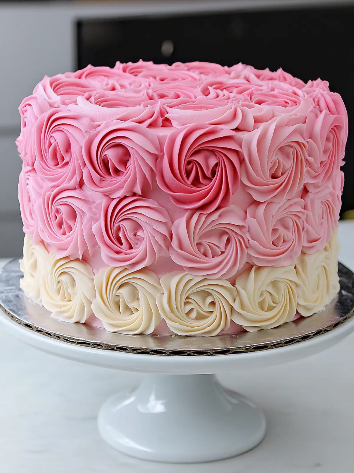 Ombre Pink Rose Cake