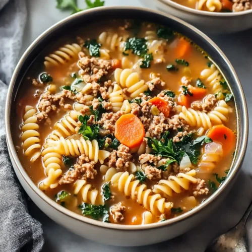 Classic Ground Turkey Pasta Soup