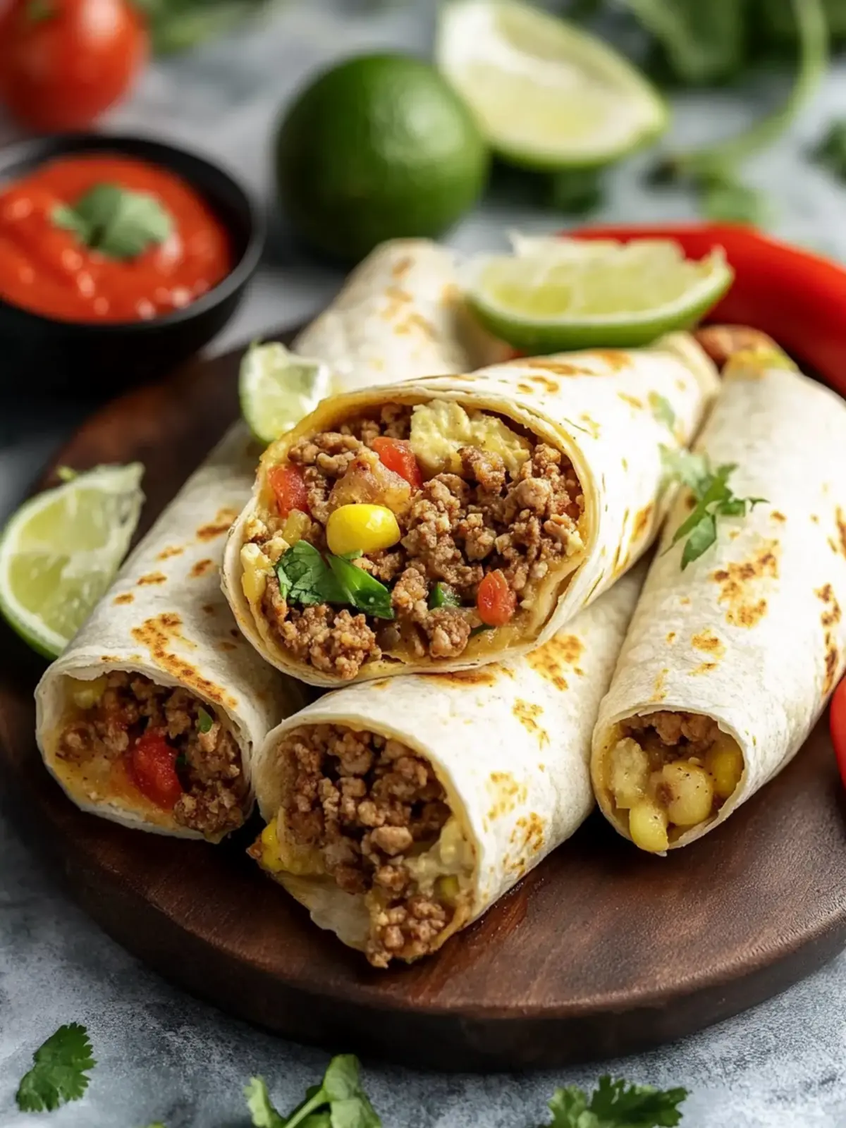 Ground Turkey Breakfast Burritos