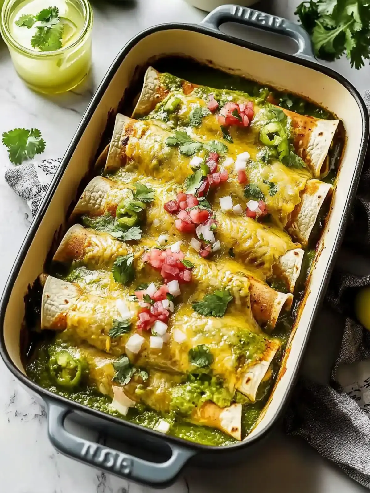 Mexican Beef Enchiladas with Green Sauce