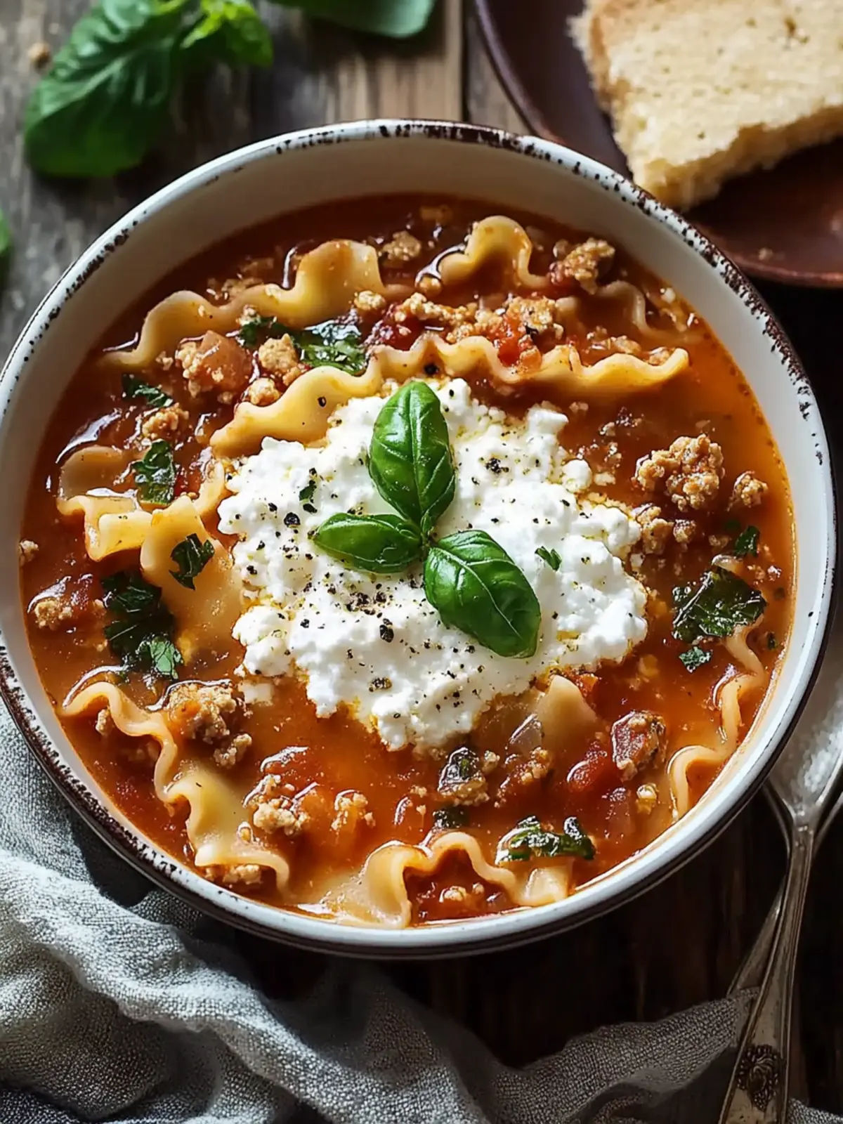 Comforting Lasagna Soup with Cottage Cheese