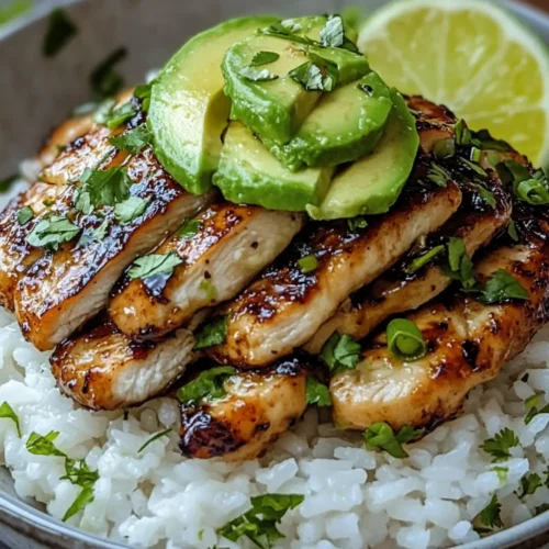 Tangy Honey Lime Chicken & Avocado Rice