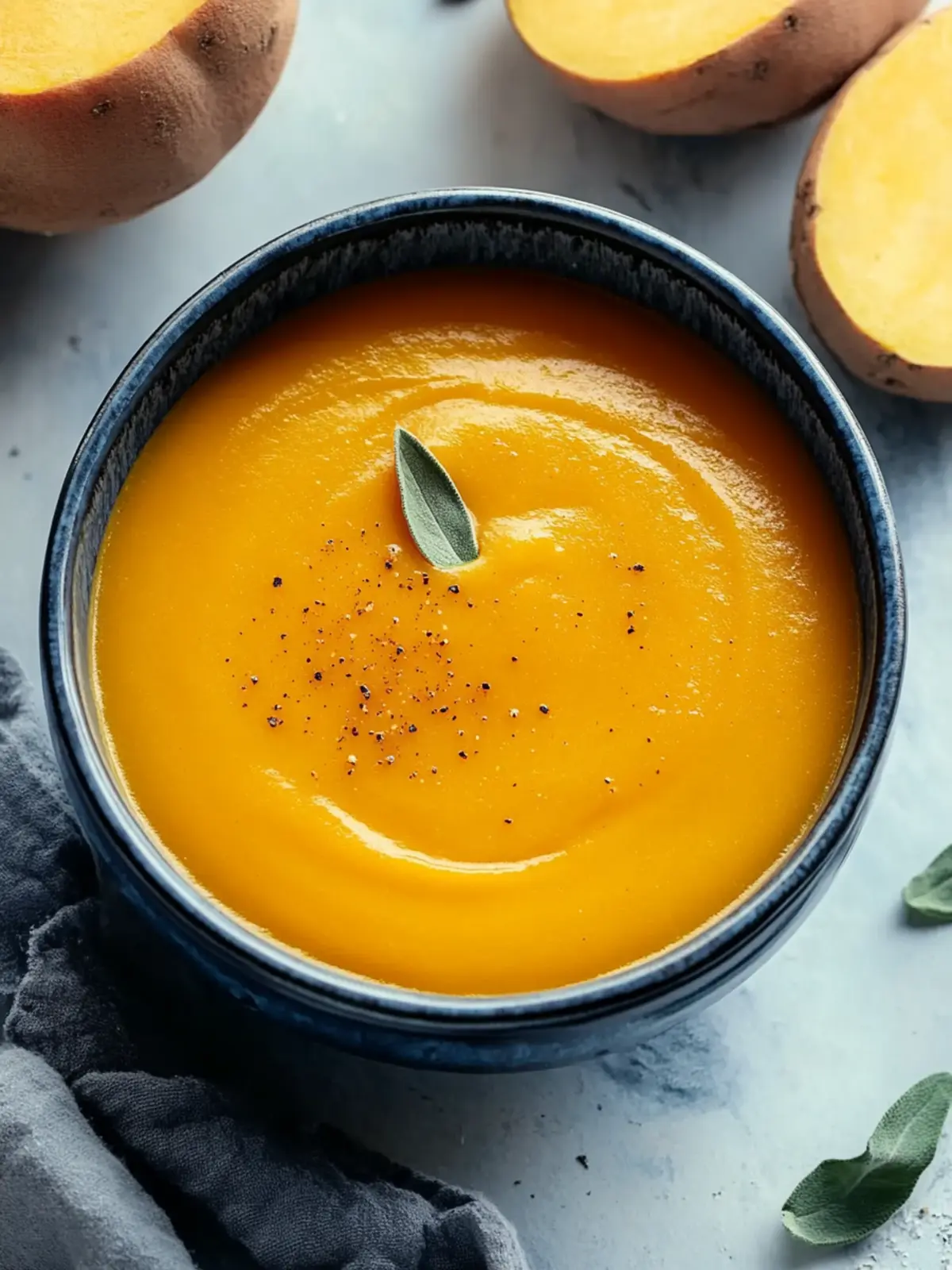 Velvety Butternut Squash Sweet Potato Soup