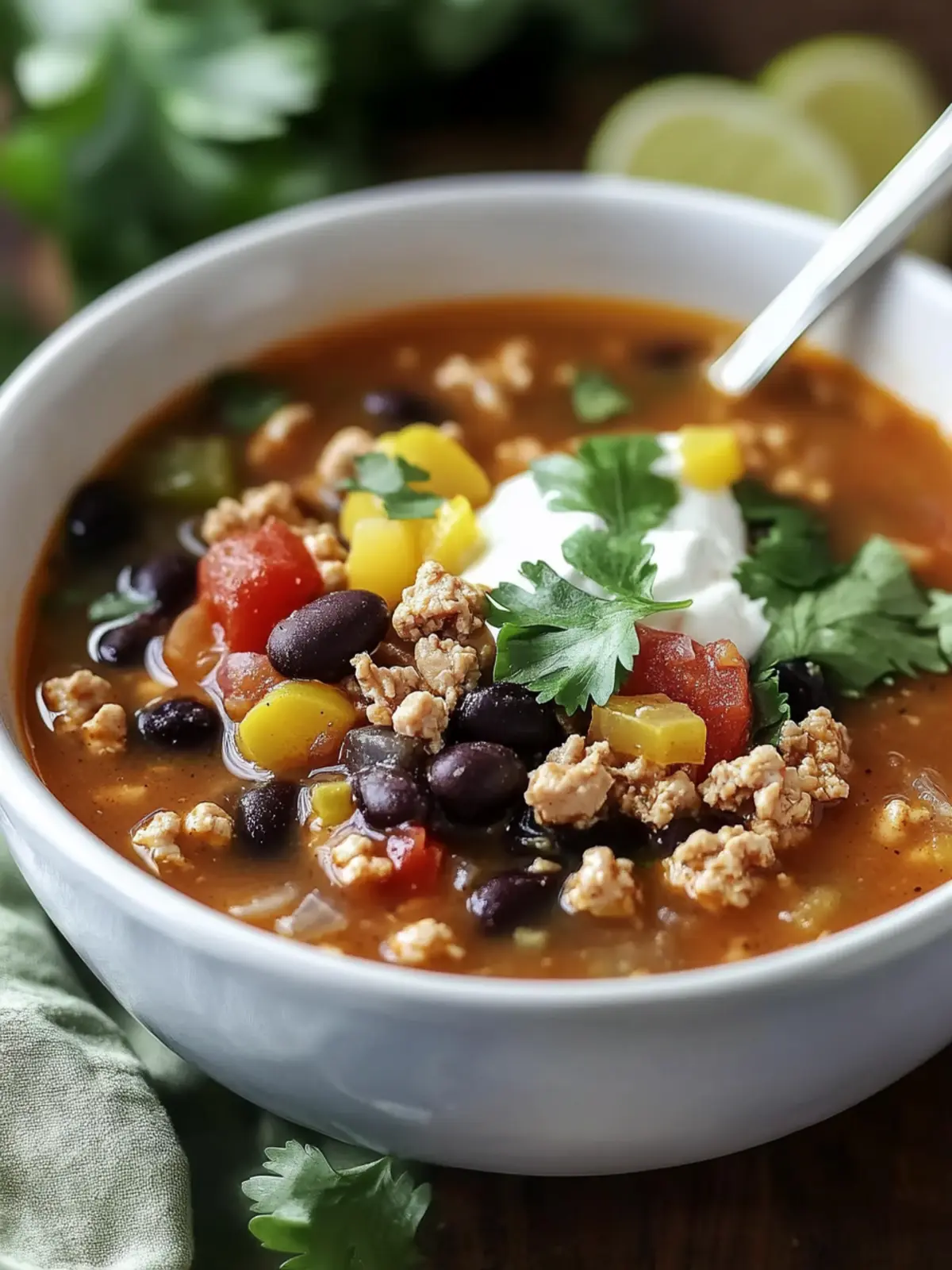 Ground Turkey and Black Bean Soup