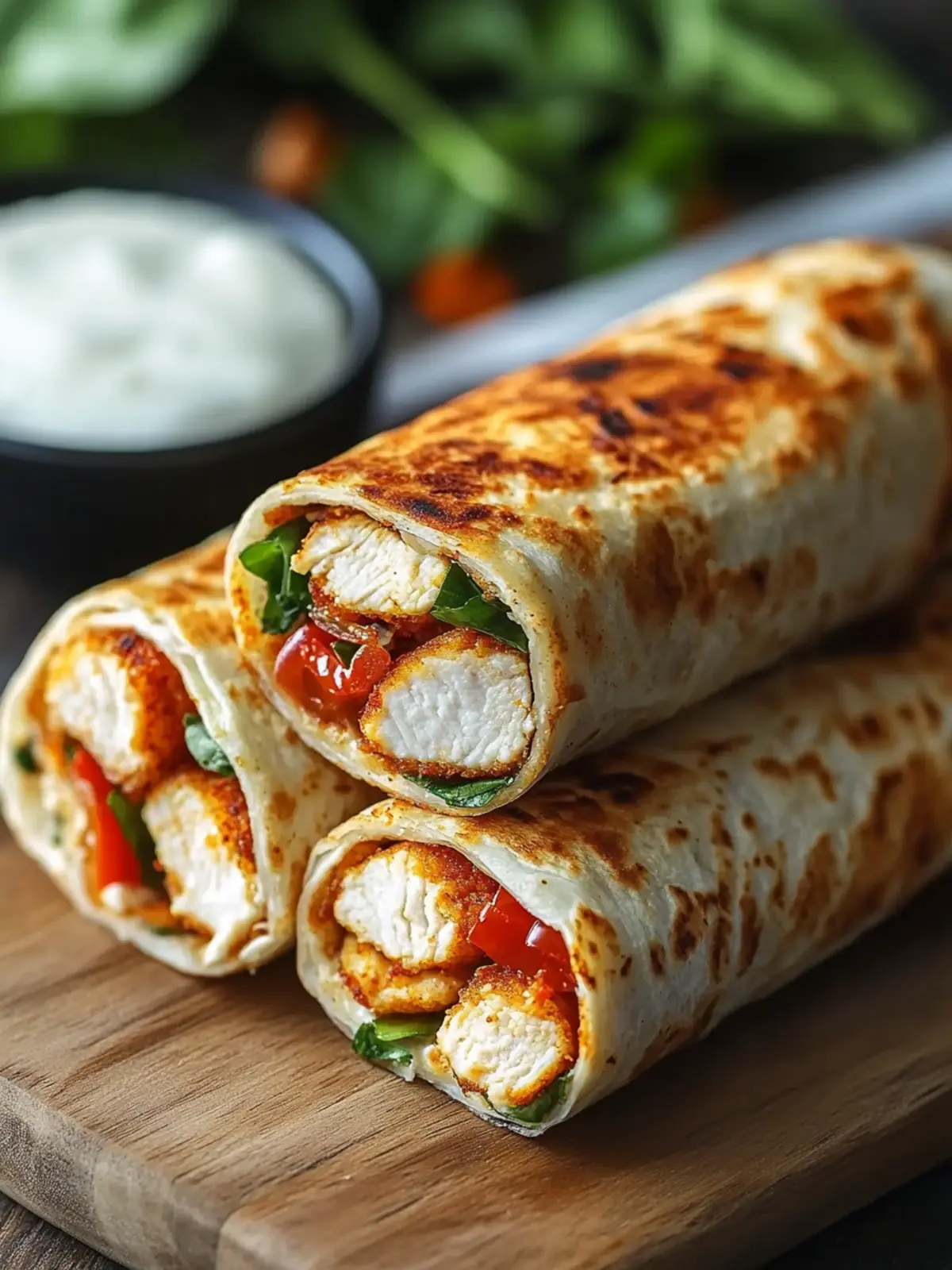 Crunchy Crispy Air Fryer Chicken & Mozzarella Wraps