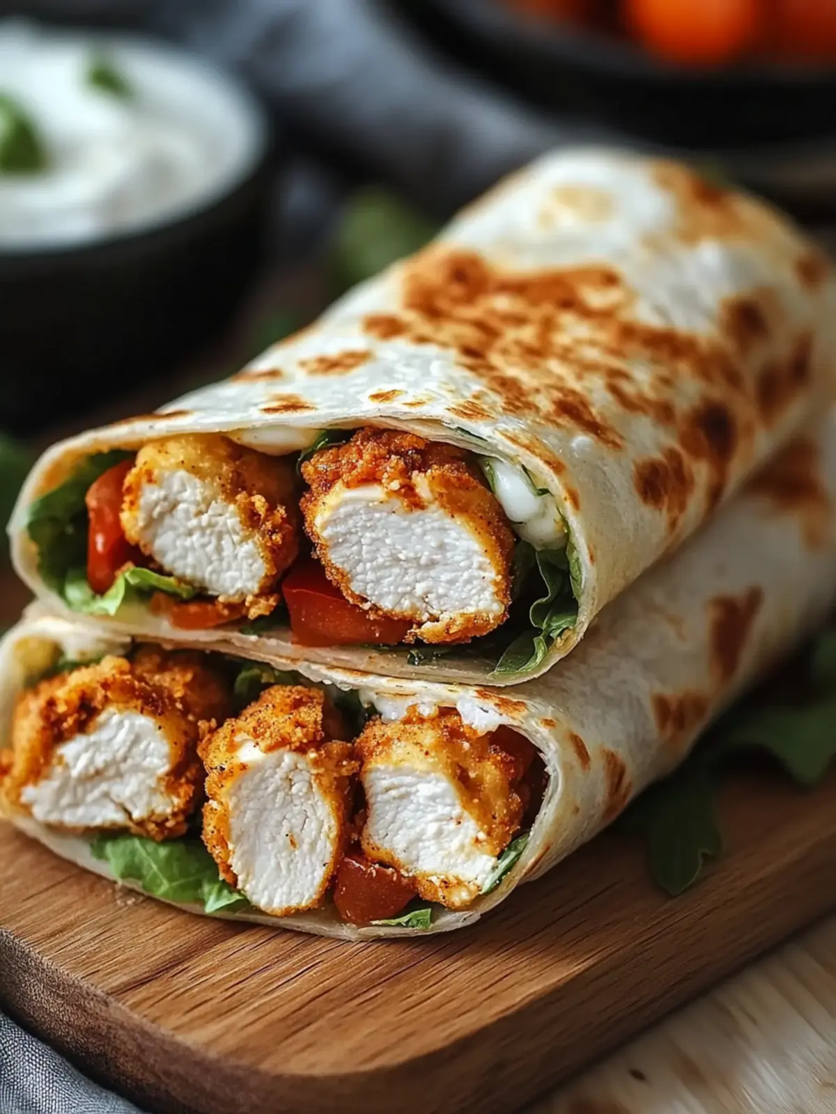 Crunchy Crispy Air Fryer Chicken & Mozzarella Wraps
