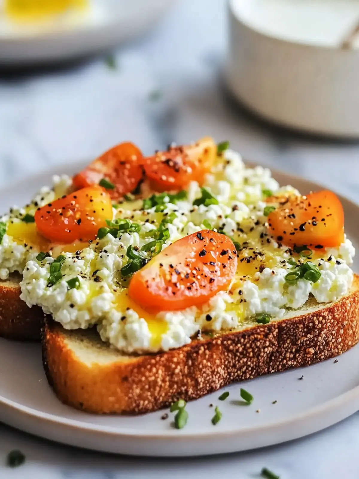 Homemade Cottage Cheese Breakfast Toast