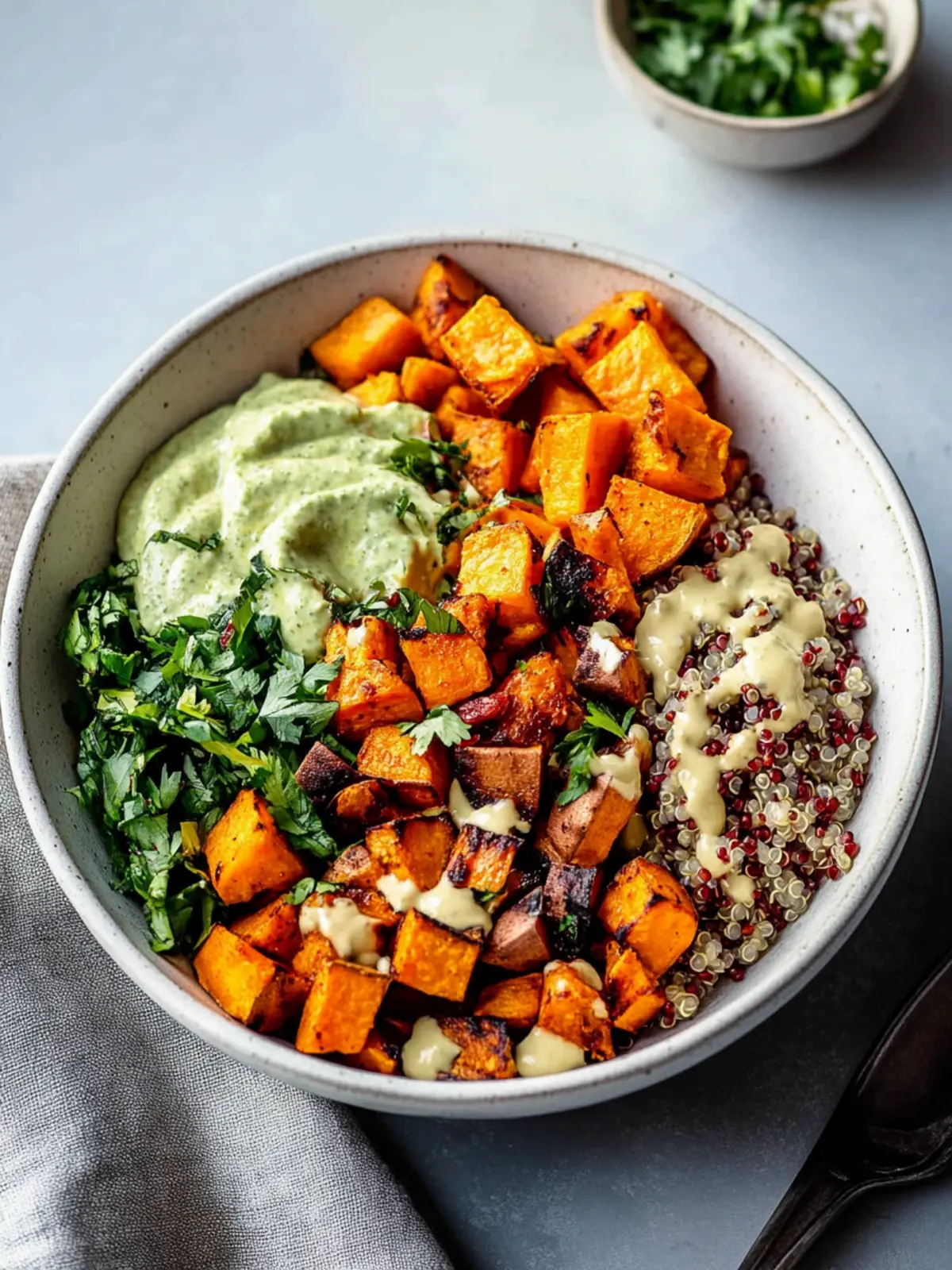 Plant-Based Power Bowl with Sweet Potatoes & Quinoa