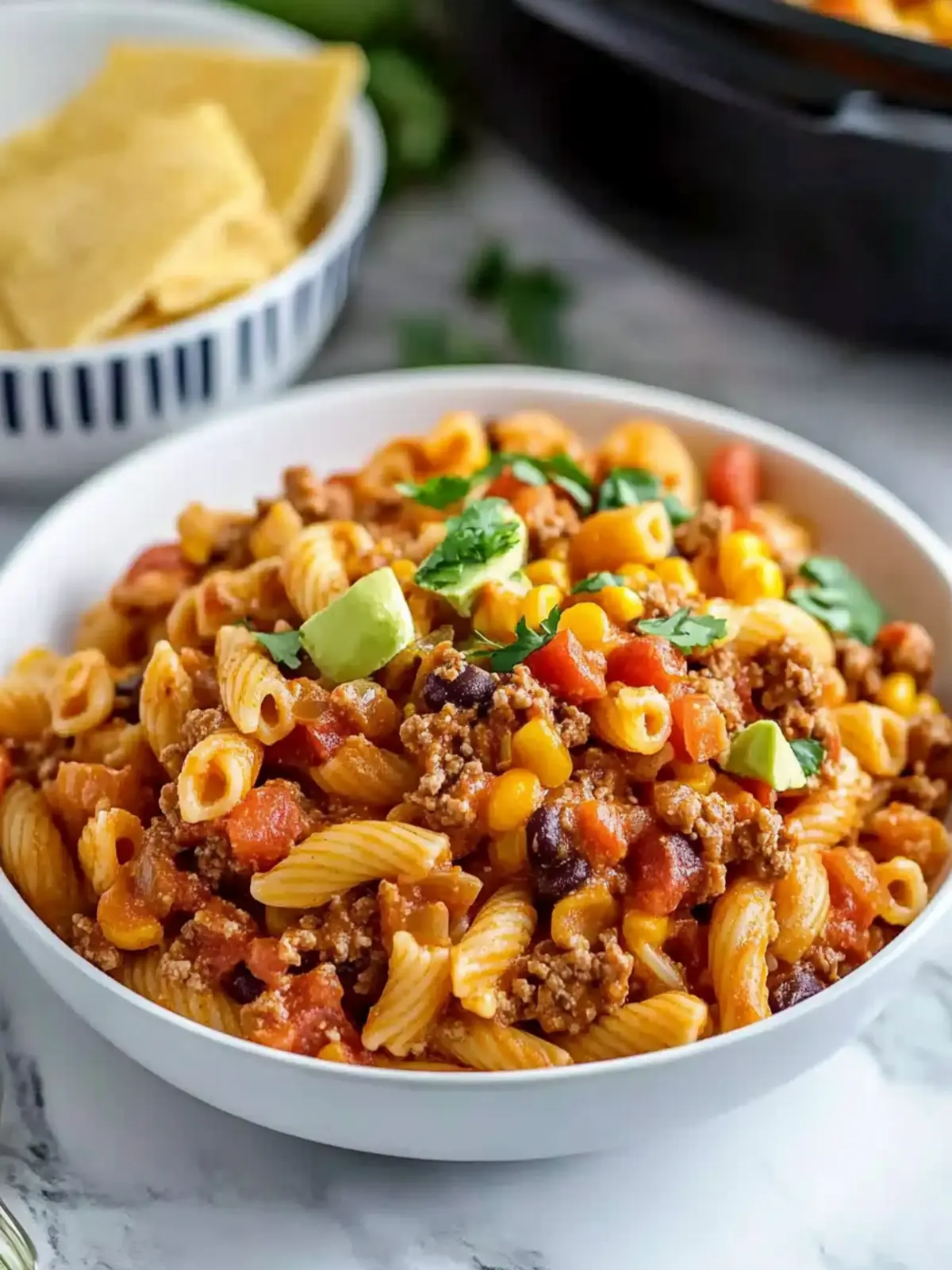 Hearty Crockpot Taco Pasta
