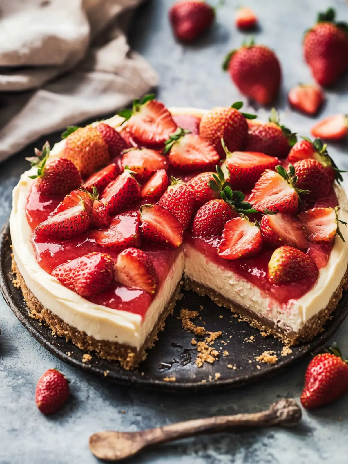 No-Bake Strawberry Cheesecake