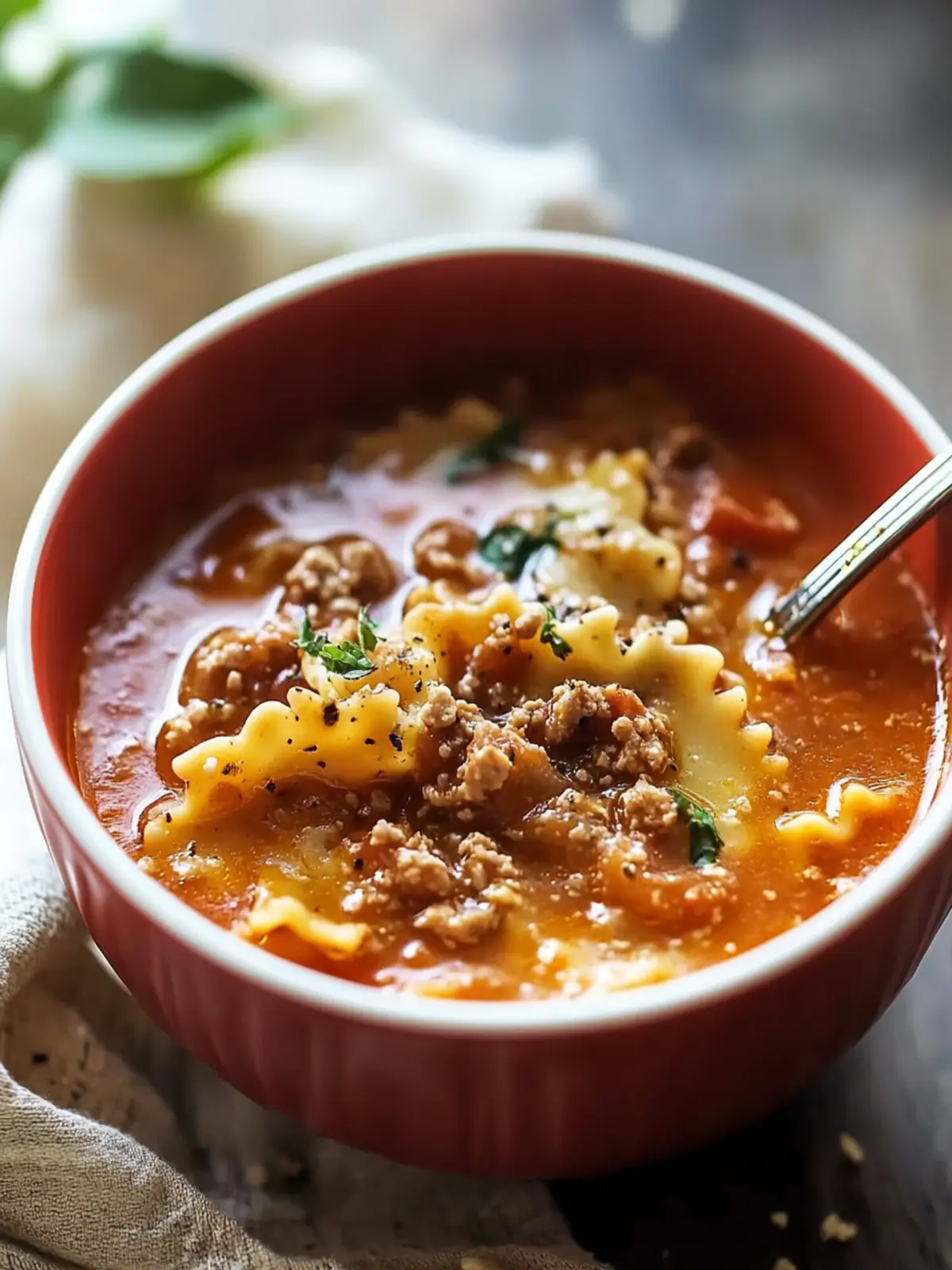 Simple Lasagna Soup